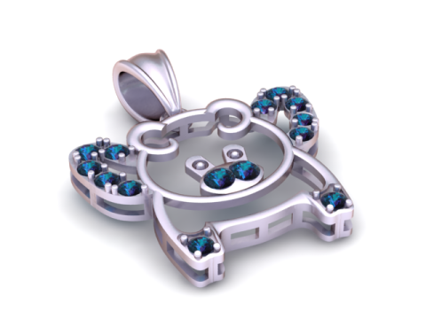 테디 베어 펜던트 3D 인쇄 가능 모델 3D 프린트 모델