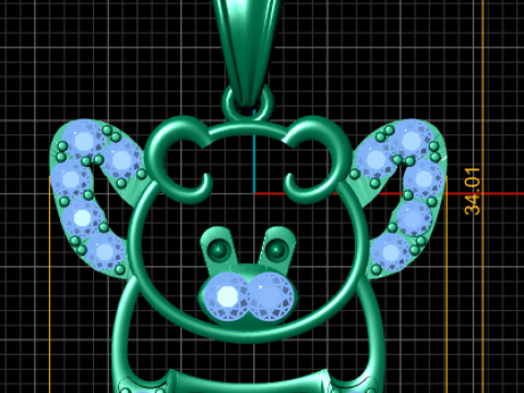 테디 베어 펜던트 3D 인쇄 가능 모델 3D 프린트 모델