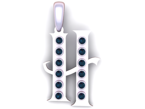 Подвеска с буквой H 3D модель для печати 3D Принт Модель