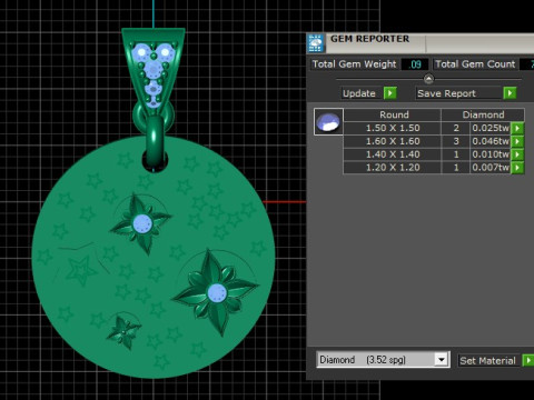 Sternblüten-Medaillon-Anhänger, 3D-druckbares Modell 3D Druckmodell