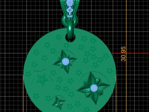 Sternblüten-Medaillon-Anhänger, 3D-druckbares Modell 3D Druckmodell