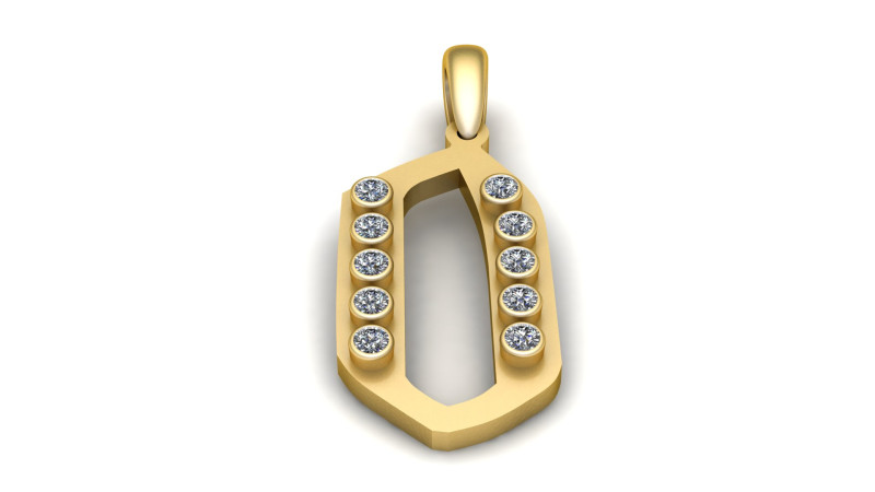 Подвеска с буквой Q 3D модель для печати 3D Принт Модель .c4d .max .obj .3ds .fbx .stl .blend