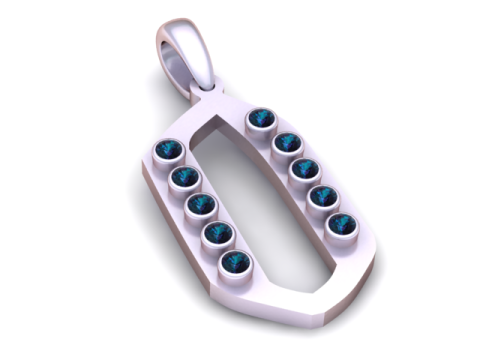 Подвеска с буквой Q 3D модель для печати 3D Принт Модель