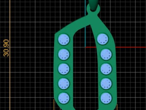 Подвеска с буквой Q 3D модель для печати 3D Принт Модель