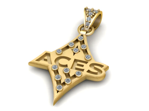 ACES WORD PENDANT 3D PRINTABLE MODEL 3D Print Model