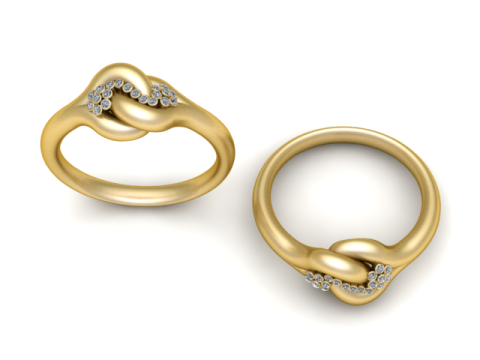 Goldener Unendlichkeitsknotenring 3D-druckbares Modell 3D Druckmodell