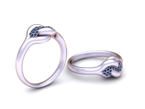 Modelo imprimível em 3D do anel de nó infinito dourado Modelo de Impressão 3D