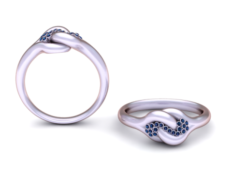 Modelo imprimível em 3D do anel de nó infinito dourado Modelo de Impressão 3D