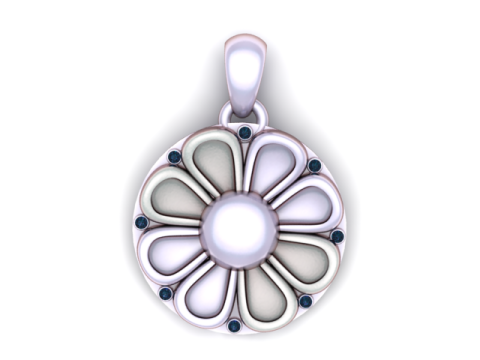 Подвеска с золотым цветком ромашки 3D модель для печати 3D Принт Модель