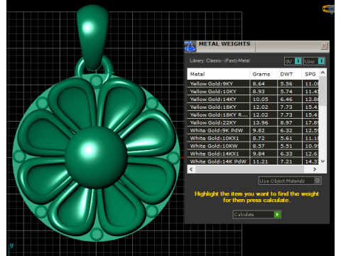 Подвеска с золотым цветком ромашки 3D модель для печати 3D Принт Модель