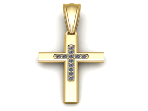Diamond Cross Pendant 3D Printable Model 3D Print Model