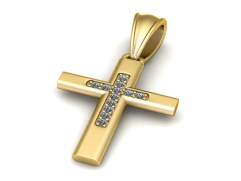 Diamond Cross Pendant 3D Printable Model 3D Print Model