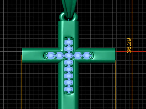 Diamond Cross Pendant 3D Printable Model 3D Print Model