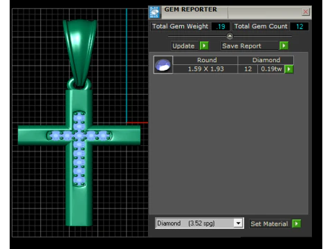 Diamond Cross Pendant 3D Printable Model 3D Print Model