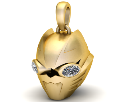 골든 히어로 마스크 펜던트 3D 인쇄 가능 모델 3D 프린트 모델