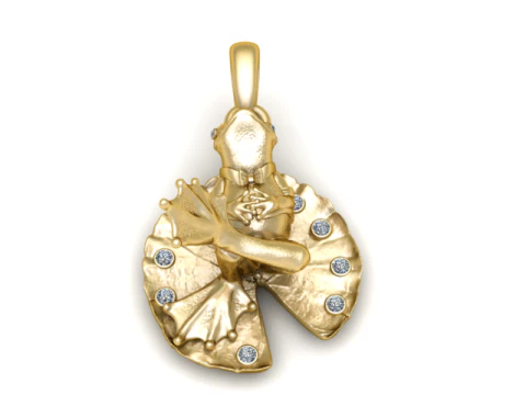 Zawieszka ze złotą żabą Model do druku 3D Model do druku 3D