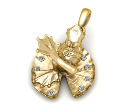 Golden Frog Pendant 3D Printable Model 3D Print Model