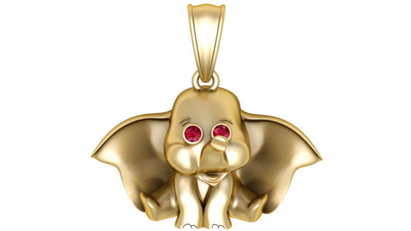 Gold Elephant Pendant 3D Printable Model 3D Print Model .c4d .max .obj .3ds .fbx .stl .blend