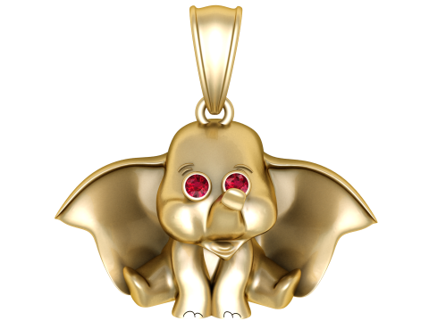 Gold Elephant Pendant 3D Printable Model 3D Print Model