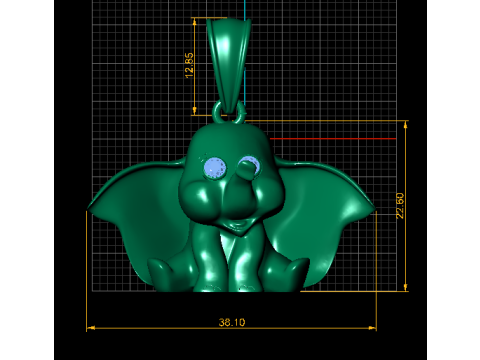 Золотой кулон со слоном 3D модель для печати 3D Принт Модель
