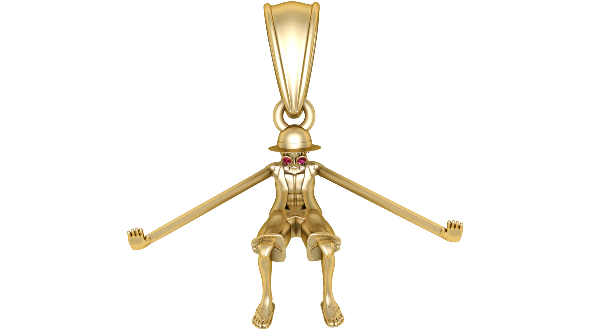 Gold Man Pendant 3D Printable Model 3D Print Model .c4d .max .obj .3ds .fbx .stl .blend 