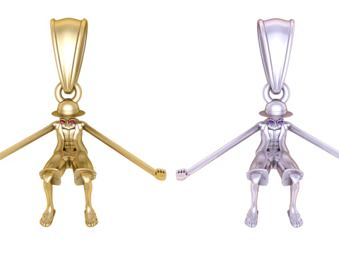 Gold Man Pendant 3D Printable Model 3D Print Model