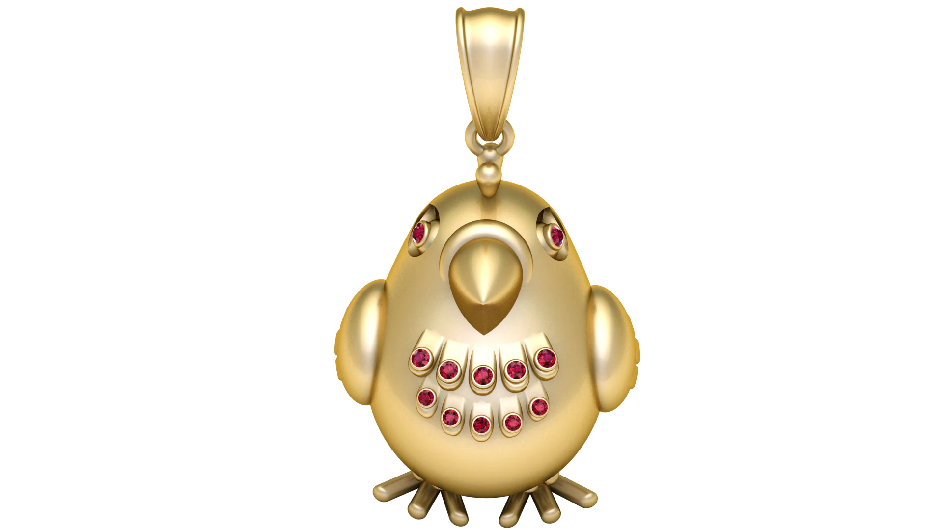 Golden Bird Jewel Pendant 3D PrintableModel 3D Print Model .c4d .max .obj .3ds .fbx .stl .blend