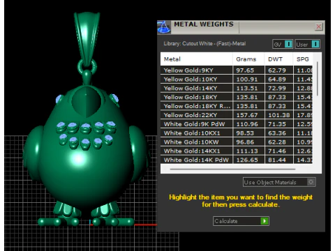 Golden Bird Jewel Pendant 3D PrintableModel 3D Print Model