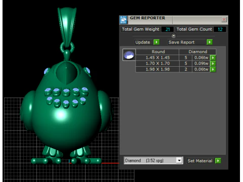 Golden Bird Jewel Pendant 3D PrintableModel 3D Print Model