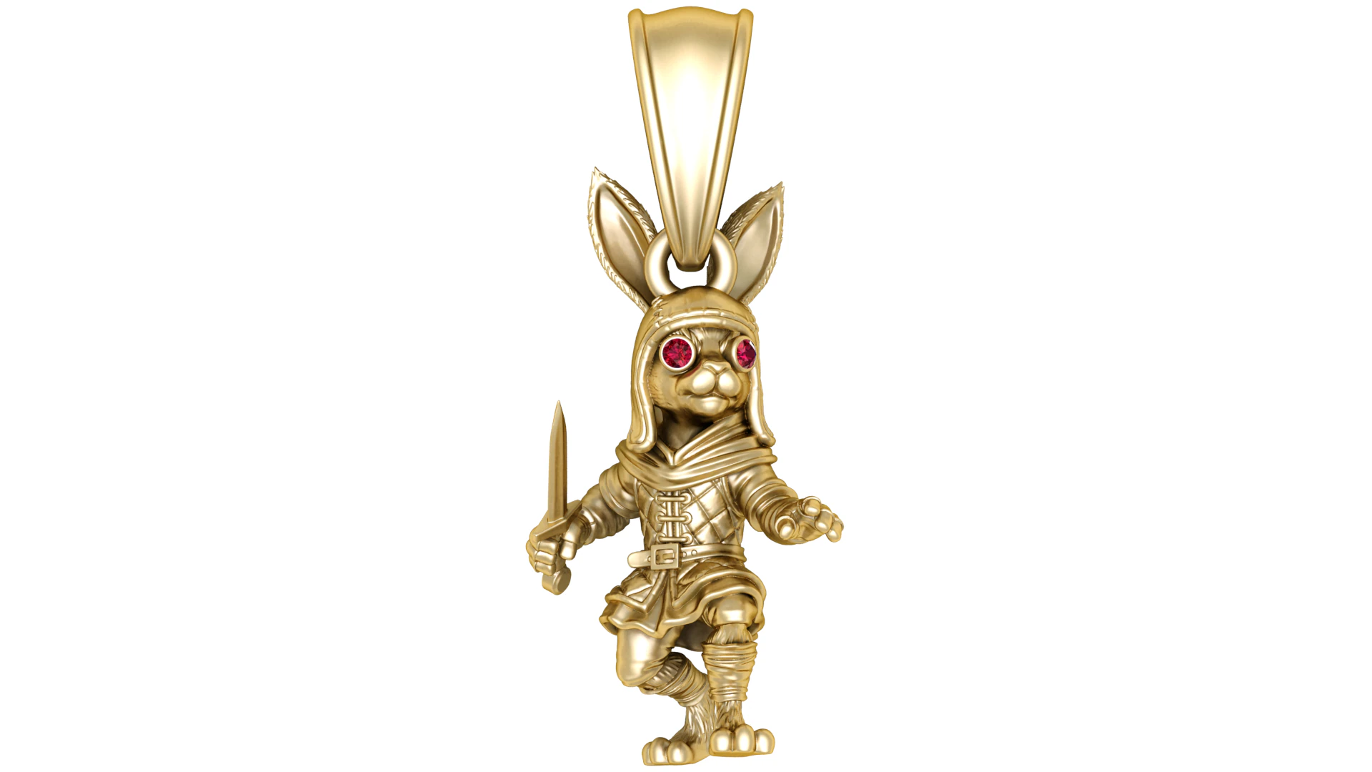 Warrior Bunny Pendant 3D Printable Model 3D Print Model .c4d .max .obj .3ds .fbx .stl .blend