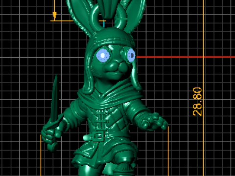 Warrior Bunny Pendant 3D Printable Model 3D Print Model