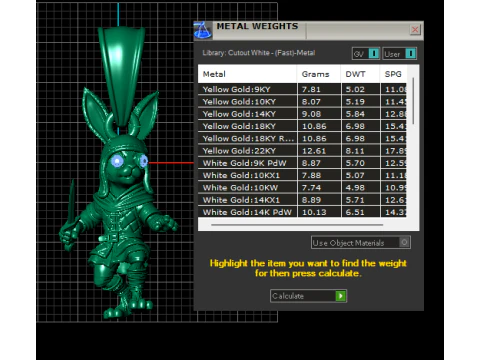 Warrior Bunny Pendant 3D Printable Model 3D Print Model