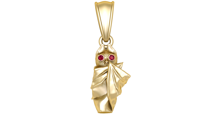 バットゴーストペンダント3D印刷可能モデル 3Dプリントモデル .c4d .max .obj .3ds .fbx .stl .blend