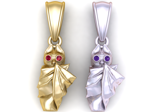 バットゴーストペンダント3D印刷可能モデル 3Dプリントモデル