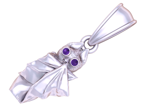 バットゴーストペンダント3D印刷可能モデル 3Dプリントモデル