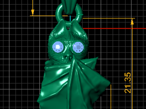 バットゴーストペンダント3D印刷可能モデル 3Dプリントモデル