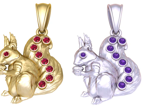 Squirrel Pendant 3D printable Model 3D Print Model