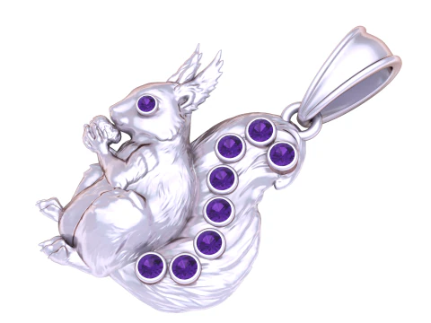 Squirrel Pendant 3D printable Model 3D Print Model