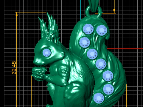 Squirrel Pendant 3D printable Model 3D Print Model