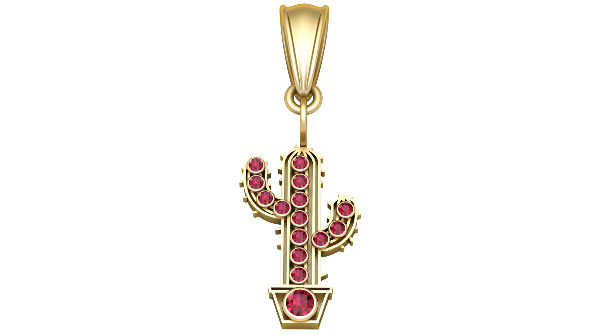 Blossom Cactus Pendant 3D Printable Model 3D Print Model .c4d .max .obj .3ds .fbx .stl .blend 