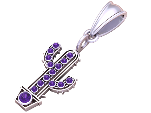 꽃 선인장 펜던트 3D 인쇄 가능한 모델 3D 프린트 모델