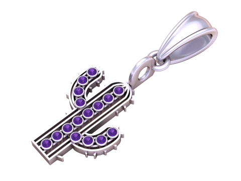 Goldener Kaktus-Anhänger 3D-druckbares Modell 3D Druckmodell