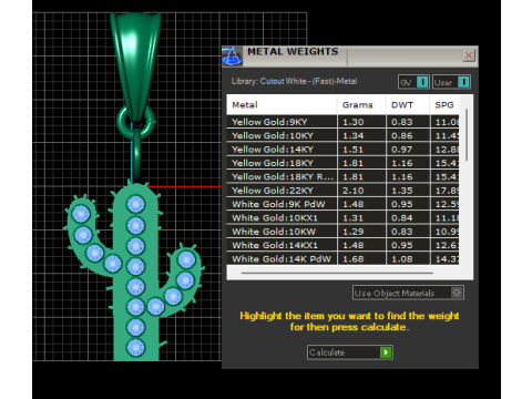 Goldener Kaktus-Anhänger 3D-druckbares Modell 3D Druckmodell