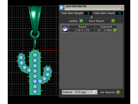 Goldener Kaktus-Anhänger 3D-druckbares Modell 3D Druckmodell