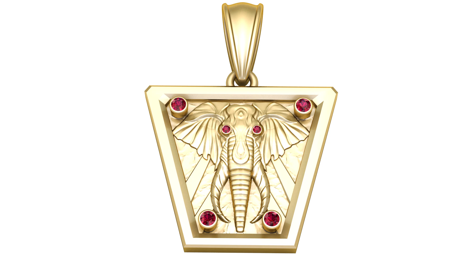 Gold Elephant Pendant 3D Printable Model 3D Print Model .c4d .max .obj .3ds .fbx .stl .blend