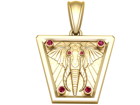 Gouden olifant hanger 3D printbaar model 3D printmodel