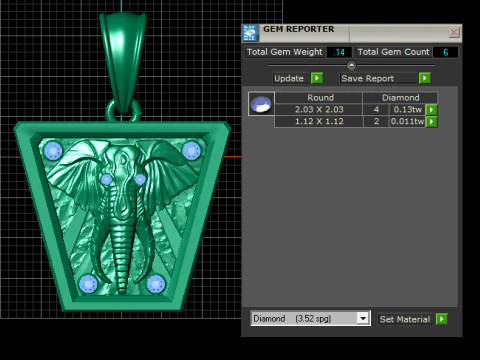 Gold Elephant Pendant 3D Printable Model 3D Print Model