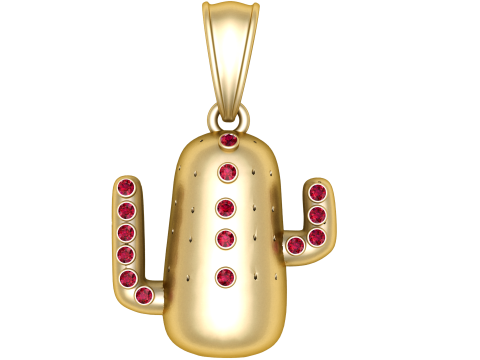 Modèle imprimable en 3D de pendentif cactus mignon Modèles 3D en vedette