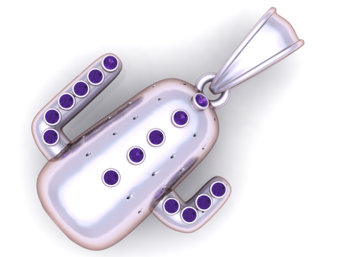 かわいいサボテン ペンダント 3D 印刷可能モデル 3Dプリントモデル