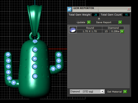 かわいいサボテン ペンダント 3D 印刷可能モデル 3Dプリントモデル